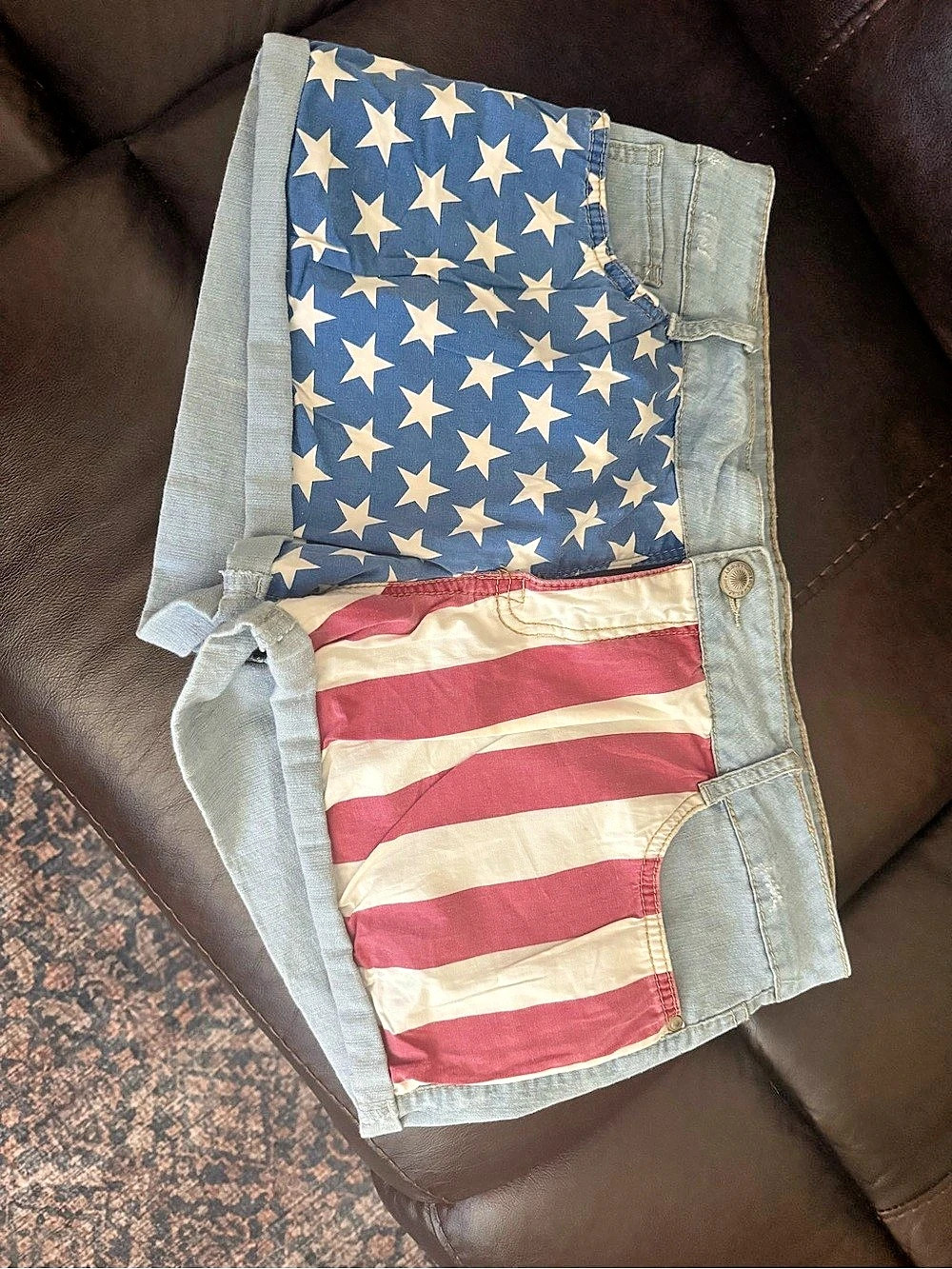 Ashley Lowise American Flag Denim Jean Shorts Size 17